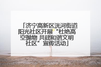 济宁高新区洸河街道阳光社区开展“杜绝高空抛物 共建和谐文明社区”宣传活动