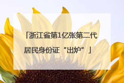 浙江省第1亿张第二代居民身份证“出炉”