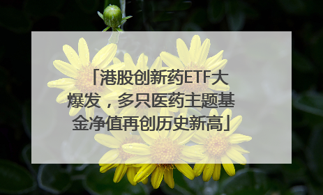 港股创新药ETF大爆发，多只医药主题基金净值再创历史新高