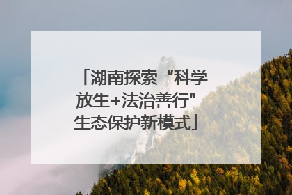 湖南探索“科学放生+法治善行”生态保护新模式