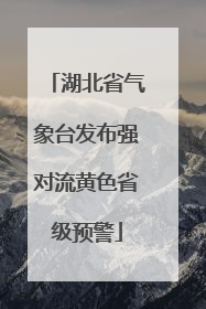 湖北省气象台发布强对流黄色省级预警