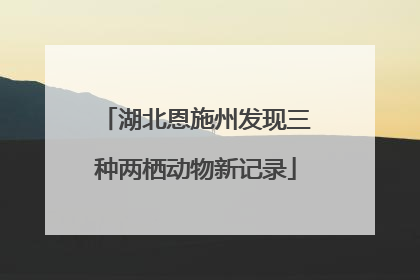 湖北恩施州发现三种两栖动物新记录