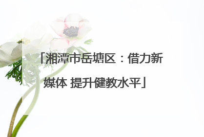 湘潭市岳塘区：借力新媒体 提升健教水平