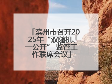 滨州市召开2025年“双随机、一公开” 监管工作联席会议