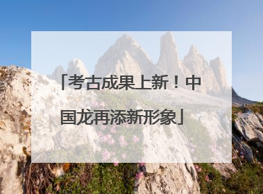 考古成果上新！中国龙再添新形象