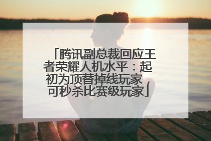 腾讯副总裁回应王者荣耀人机水平：起初为顶替掉线玩家，可秒杀比赛级玩家