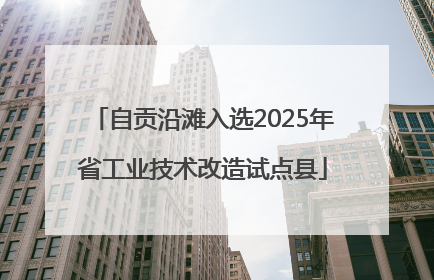自贡沿滩入选2025年省工业技术改造试点县