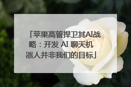 苹果高管捍卫其AI战略：开发 AI 聊天机器人并非我们的目标