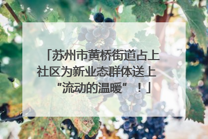 苏州市黄桥街道占上社区为新业态群体送上“流动的温暖”！