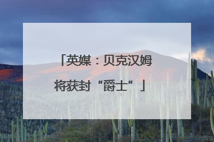 英媒：贝克汉姆将获封“爵士”