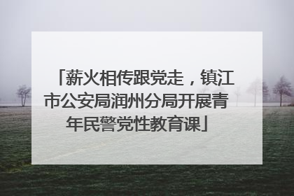 薪火相传跟党走，镇江市公安局润州分局开展青年民警党性教育课