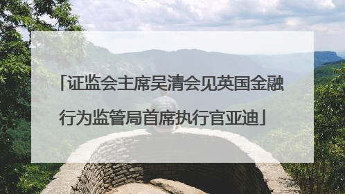 证监会主席吴清会见英国金融行为监管局首席执行官亚迪