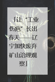 让“工业伤疤”长出春天——辽宁加快废弃矿山治理观察