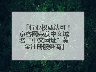 行业权威认可！京客网荣获中文域名“中文网址”黄金注册服务商