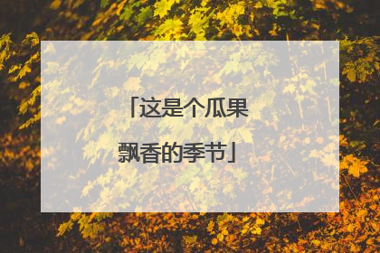这是个瓜果飘香的季节