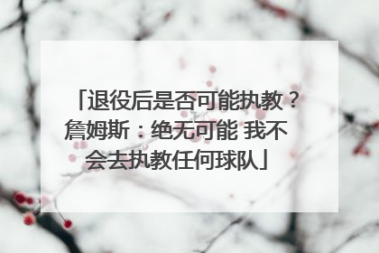 退役后是否可能执教？詹姆斯：绝无可能 我不会去执教任何球队