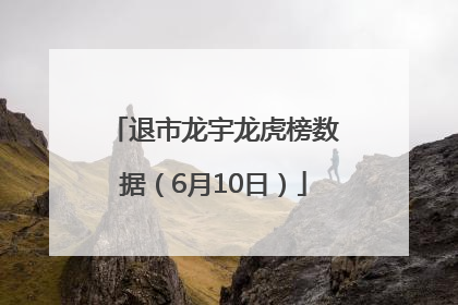 退市龙宇龙虎榜数据（6月10日）