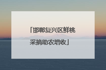 邯郸复兴区鲜桃采摘助农增收