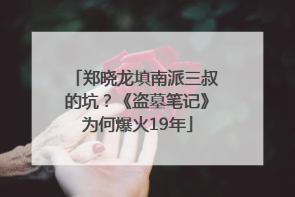 郑晓龙填南派三叔的坑？《盗墓笔记》为何爆火19年