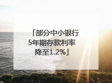 部分中小银行5年期存款利率降至1.2%