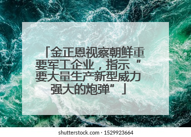 金正恩视察朝鲜重要军工企业，指示“要大量生产新型威力强大的炮弹”