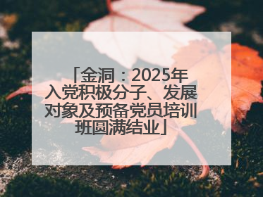 金洞：2025年入党积极分子、发展对象及预备党员培训班圆满结业