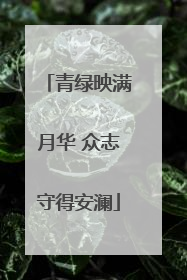 青绿映满月华 众志守得安澜