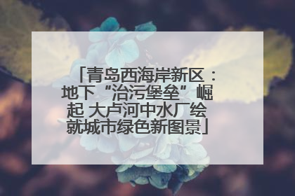 青岛西海岸新区：地下“治污堡垒”崛起 大卢河中水厂绘就城市绿色新图景