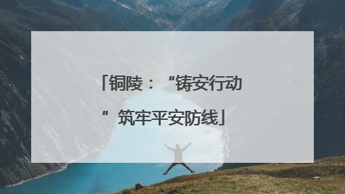 铜陵：“铸安行动”筑牢平安防线