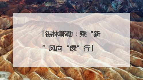 锡林郭勒：乘“新”风向“绿”行
