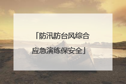 防汛防台风综合应急演练保安全