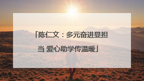陈仁文：多元奋进显担当 爱心助学传温暖