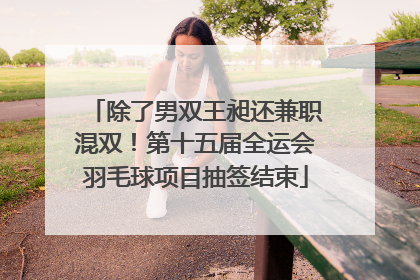 除了男双王昶还兼职混双！第十五届全运会羽毛球项目抽签结束