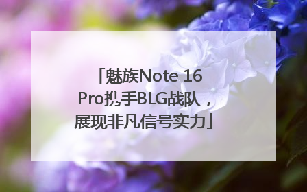 魅族Note 16 Pro携手BLG战队，展现非凡信号实力
