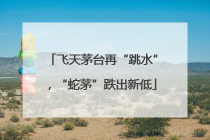 飞天茅台再“跳水”，“蛇茅”跌出新低