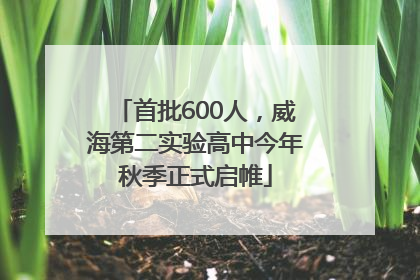 首批600人，威海第二实验高中今年秋季正式启帷
