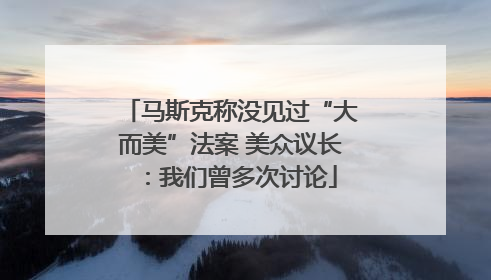 马斯克称没见过“大而美”法案 美众议长：我们曾多次讨论