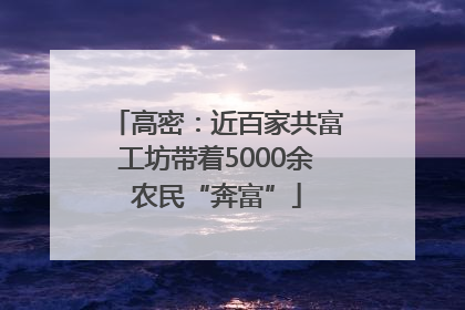高密：近百家共富工坊带着5000余农民“奔富”