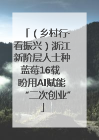 （乡村行·看振兴）浙江新阶层人士种蓝莓16载 盼用AI赋能“二次创业”