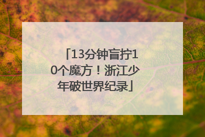 13分钟盲拧10个魔方！浙江少年破世界纪录