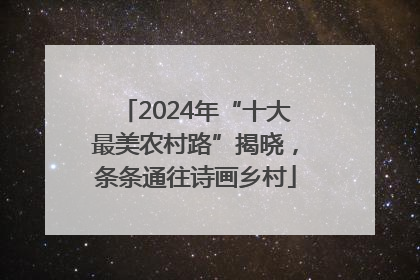 2024年“十大最美农村路”揭晓，条条通往诗画乡村