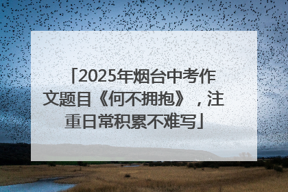 2025年烟台中考作文题目《何不拥抱》，注重日常积累不难写