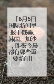 6月5日国际新闻早报丨俄美、韩国、加沙，昨夜今晨都有哪些重要新闻